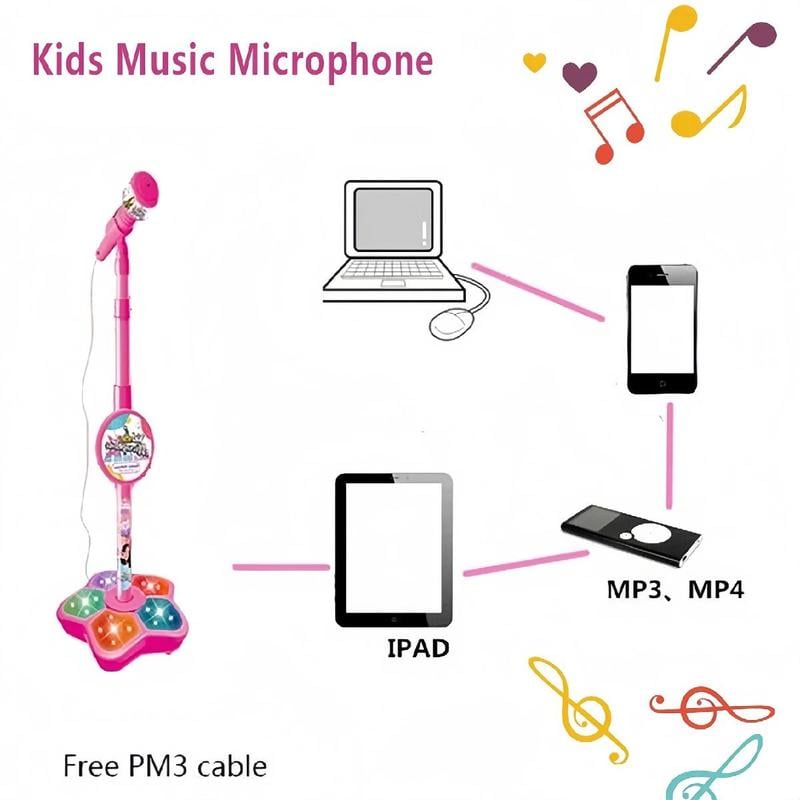 🎄2025 Christmas Sale🎅Microphone Toy, Karaoke Machine Toy with Light