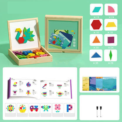 🎁Early Christmas Sale 50% OFF🔥Wooden Magnetic Pattern Block Puzzle Set🧩
