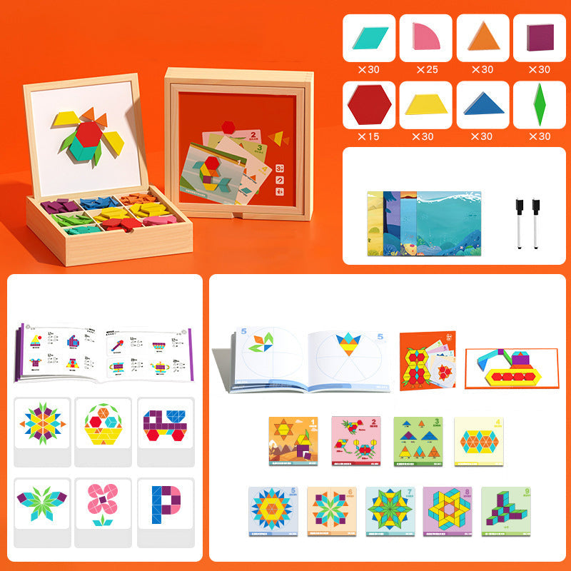 🎁Early Christmas Sale 50% OFF🔥Wooden Magnetic Pattern Block Puzzle Set🧩